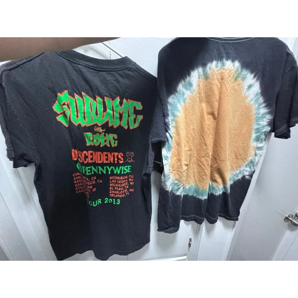 Sublime Band T-Shirt Lot Bundle Tie Dye Graphic Tees Unisex 2 Pack